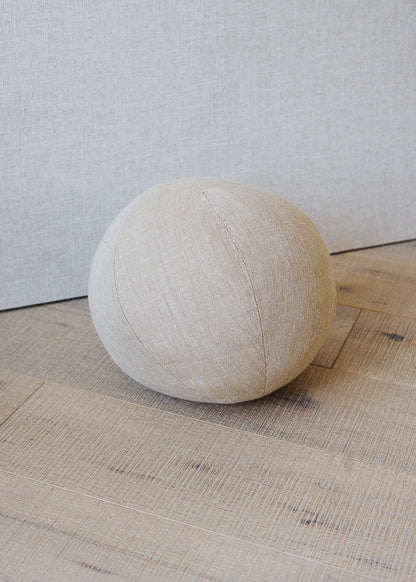 14" Natural Linen Ball Pillow