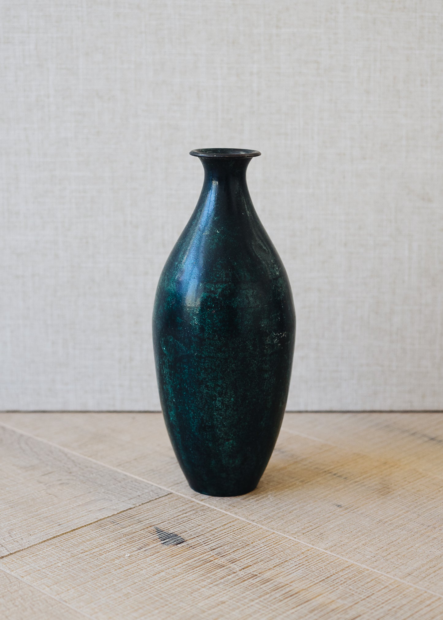 Vintage dark green patina vase